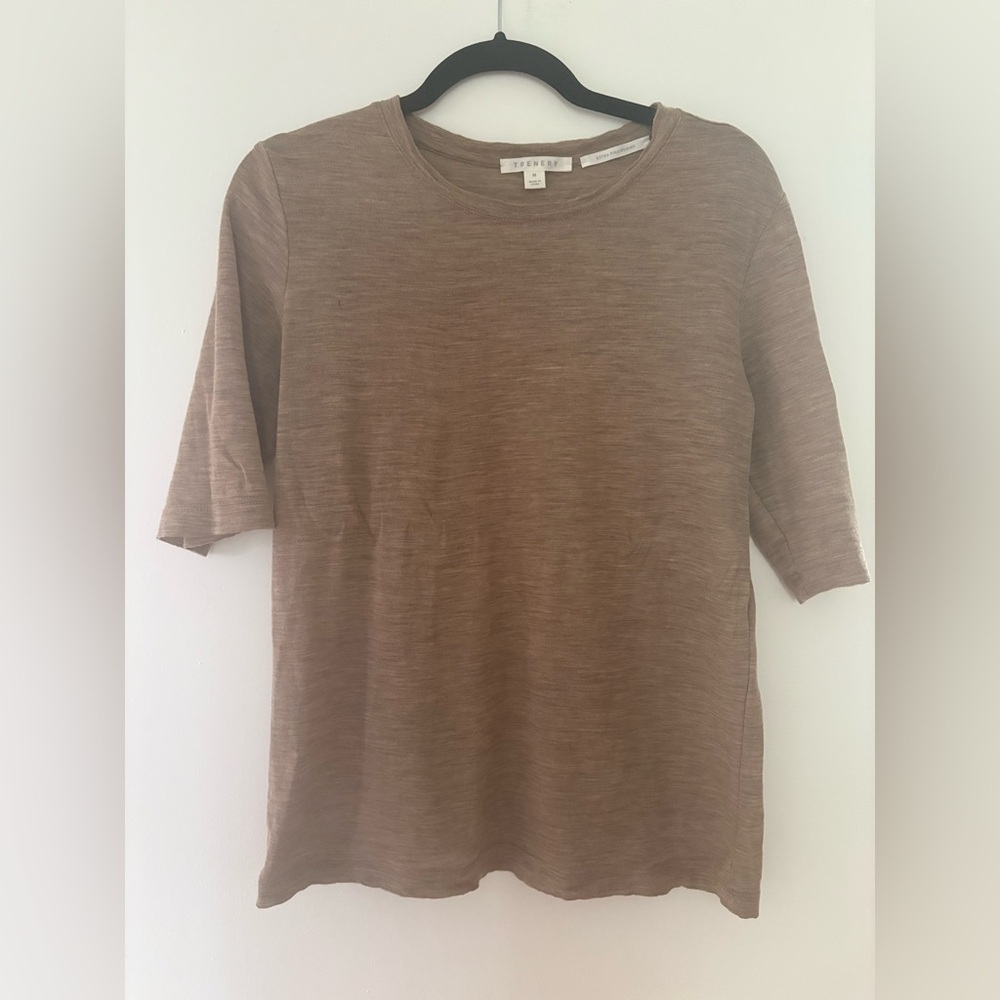 Trenery Tan 100% Merino Wool Shirt